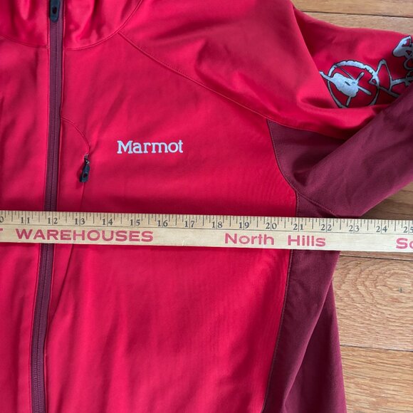 Marmot Windstopper‎ GoreTex Jacket Mens L Softshell Rain Coat Logo Outdoor Red - Picture 6 of 16
